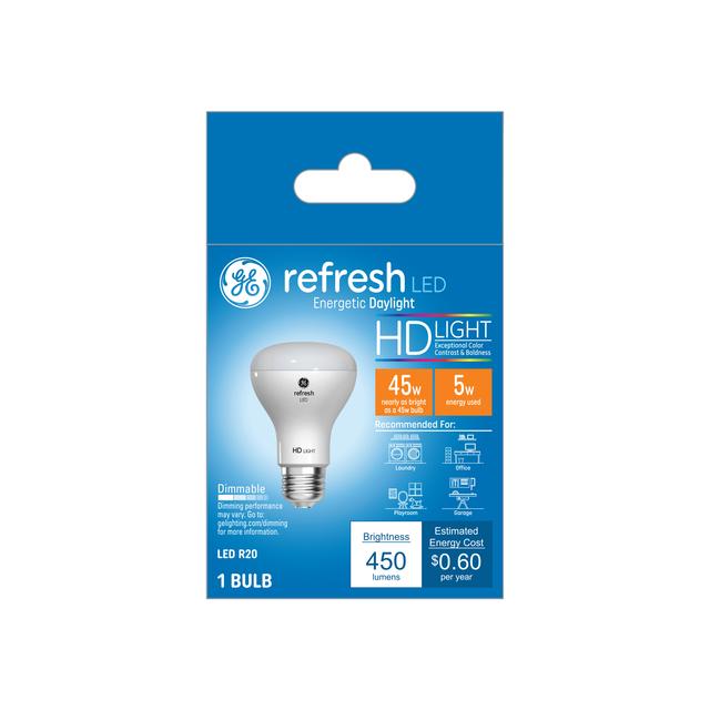 GE Refresh HD LED 45 Watt Replacement, Daylight, R20 Indoor