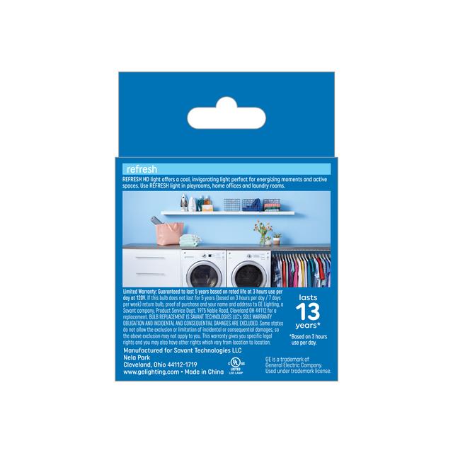 GE Refresh HD LED 60 Watt Replacement, Daylight, A15 Ceiling Fan Bulbs (2 Pack)