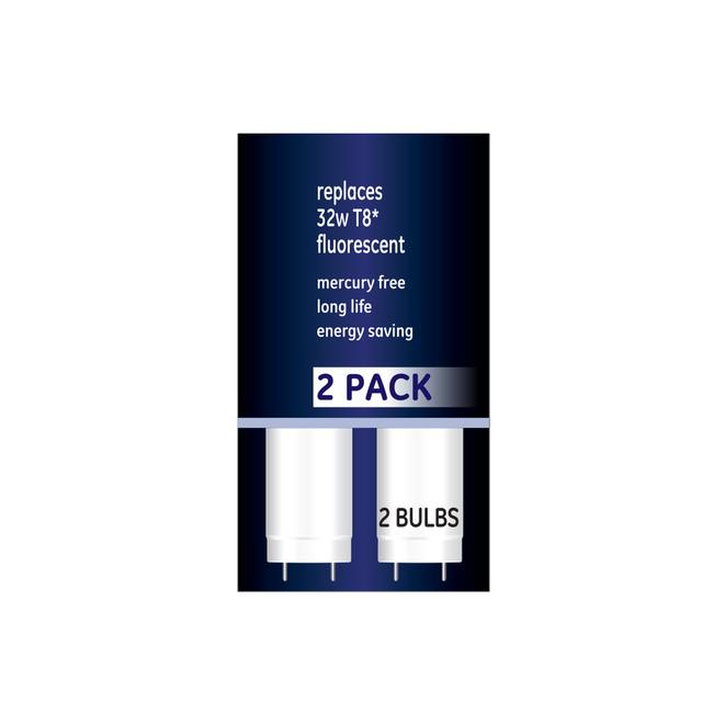 GE LED Replacement Cool White 15 Watt 47.78 Inches T8 G13 Base LED Tube 2 Pack