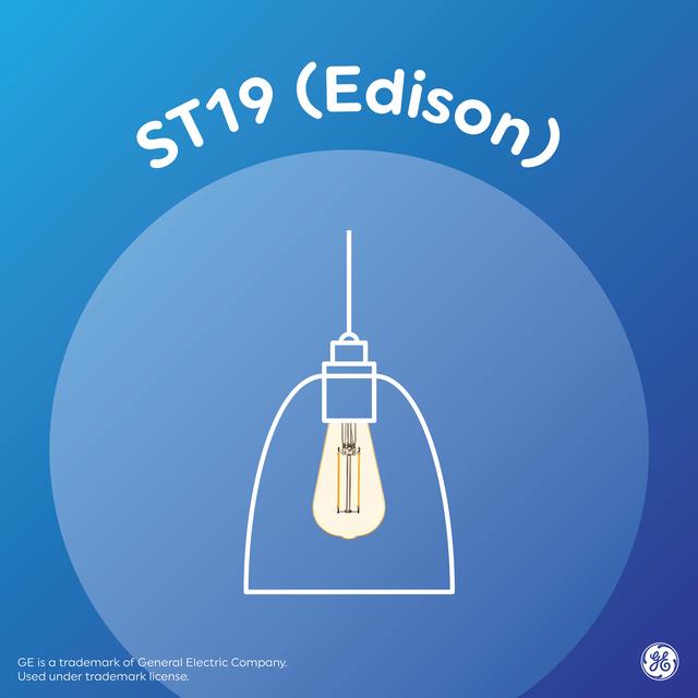 GE Stained Glass LED 15 Watt Replacement, ST19 Edison Bulb (1 Pack)