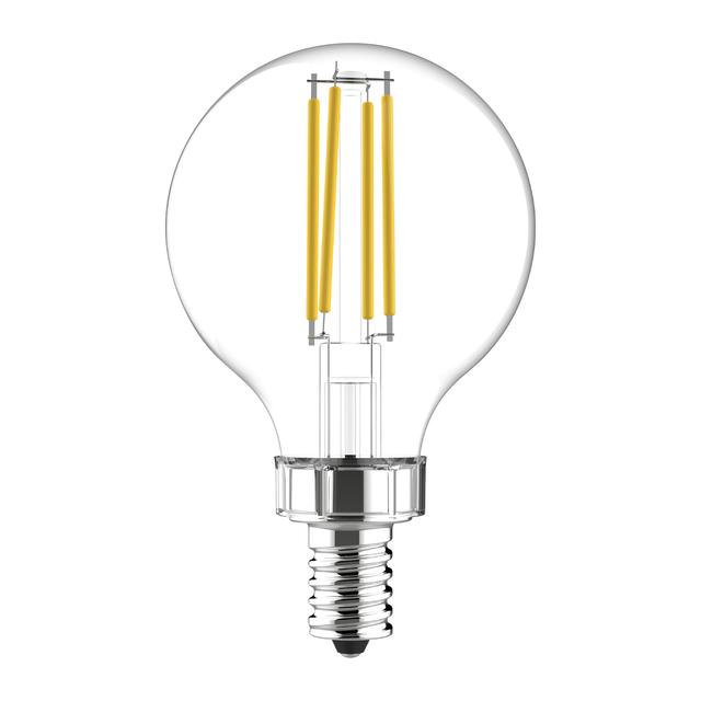 GE Relax HD LED 60 Watt Replacement, Soft White, G16.5 Deco - Globe Bulbs (2 Pack)