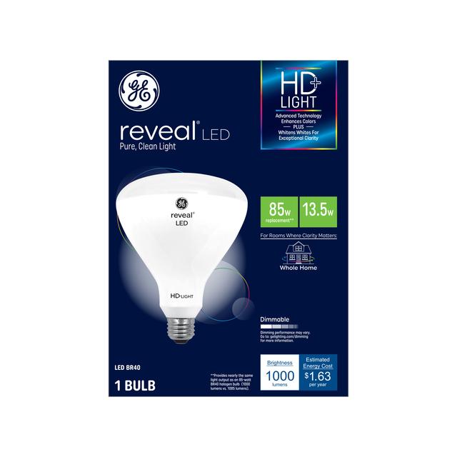GE Reveal HD+ LED 80 Watt Replacement, Reveal, BR40 Indoor Floodlight Bulb (1 Pack)