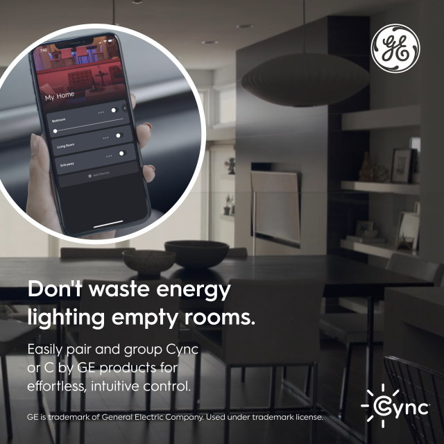 GE Cync Smart Button Light Switch, Neutral Wire + Traveler Required, Bluetooth and 2.4 GHz Wi-Fi, Works with Alexa and Google Home
