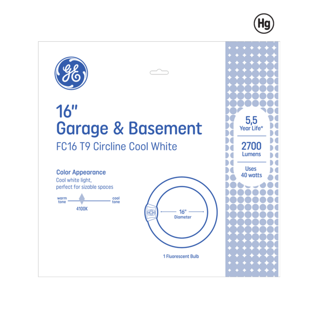 GE Cool White 40 Watt 16 Inch T9 G10q Base Fluorescent Tube 1 Pack