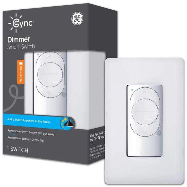 Commutateur lumineux de variateur intelligent sans fil GE Cync, commutateur lumineux Wi-Fi intelligent