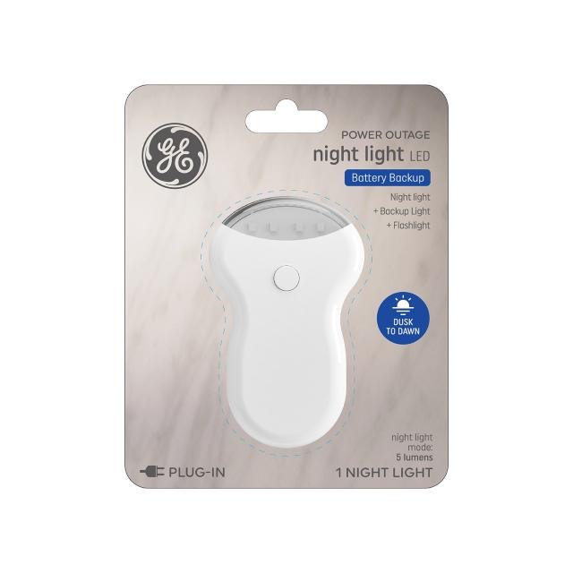 GE LED Power Outage Night Light, Battery Backup, Dusk to Dawn (1-Pack)