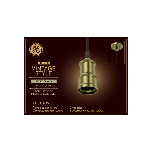 GE Vintage Style Soft Gold Pendant Fixture
