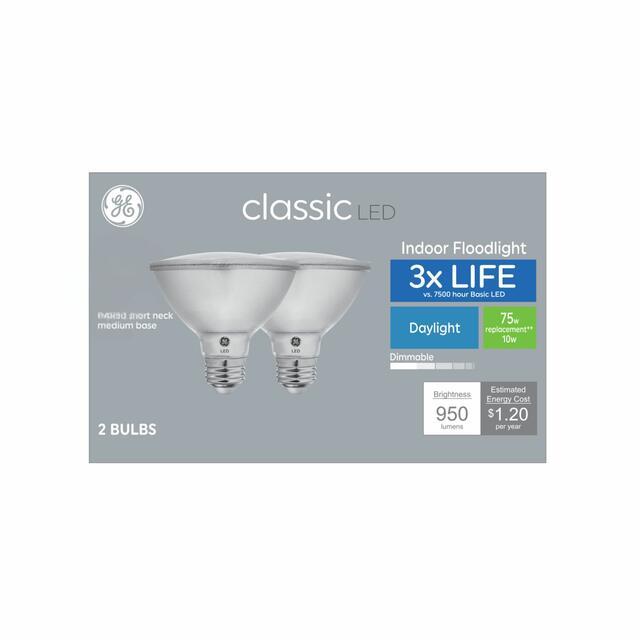 GE Classic PAR30 LED Light Bulbs, Indoor Floodlight Bulbs, 75 Watt Replacement, Daylight (2 Pack)