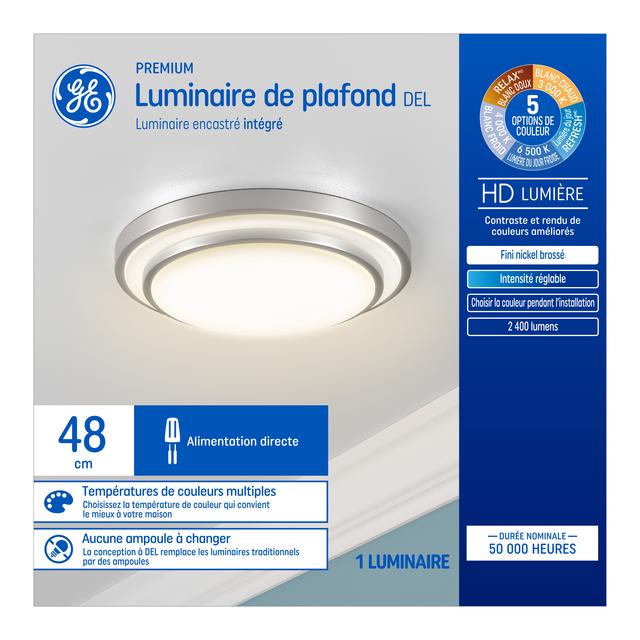 GE Color Changing 19 in Brushed Nickel Modern Contemporary LED