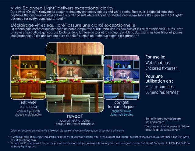 GE Reveal HD+ LED 40 Watt Replacement, Reveal, G25 Vanity - Globe Bulbs (2 Pack)