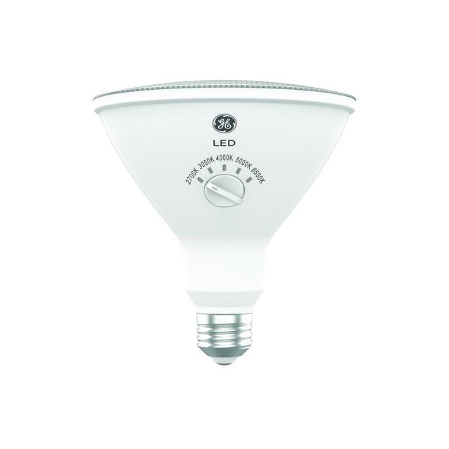 GE Outdoor Style Security PAR38 LED Floodlight, 90W Replacement Light Bulb, 5 White Tone Selection (2 Pack)