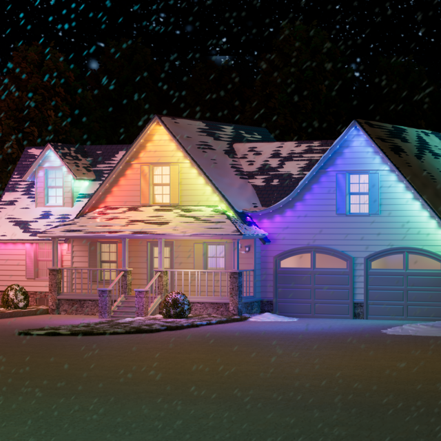 GE Cync Dynamic Effects Outdoor Smart Eave Lights, Color Changing Permanent Exterior Lights, Works with Alexa and Google, 100ft, Extendable