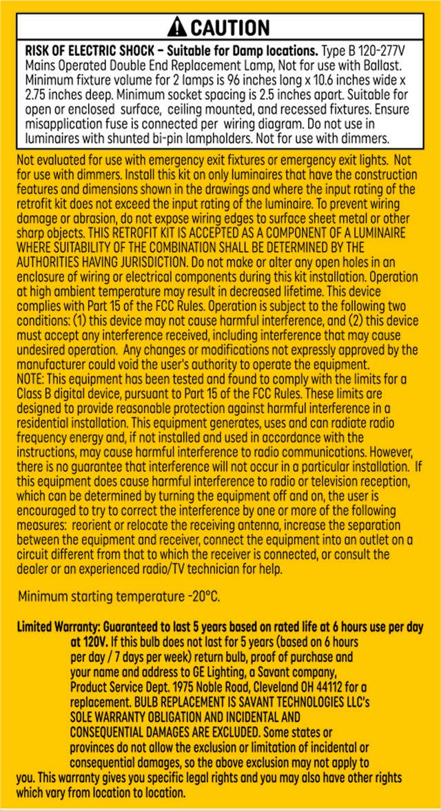 GE Ultra Bright LED 250 Watt Replacement, Cool White, T8 LED Tube Bulbs (2 Pack)