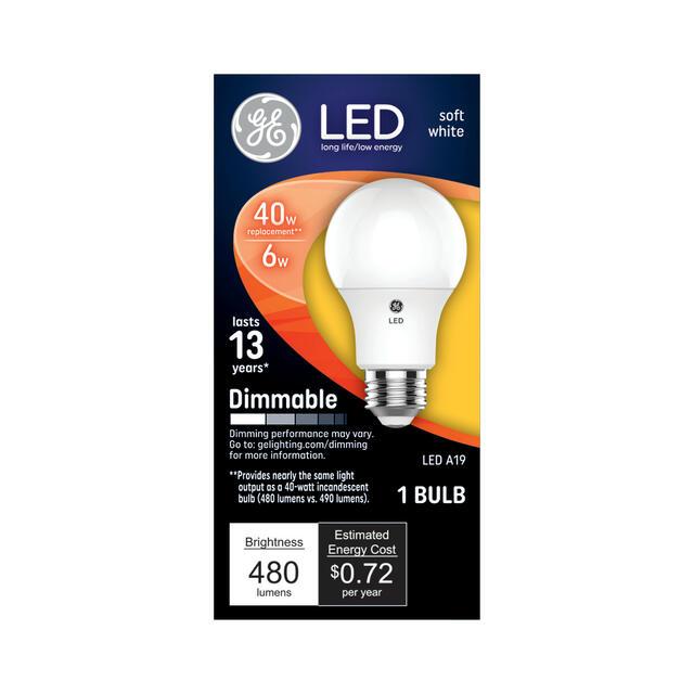 GE Classic LED 40 Watt Replacement, Soft White, A19 General Purpose Bulb (1 Pack)