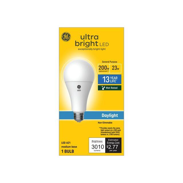 GE Ultra Bright LED 200 Watt Replacement, Daylight, A21 General Purpose Bulbs (1 Pack)