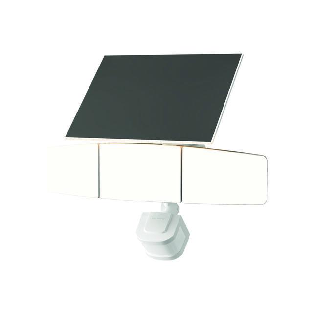 GE Outdoor Security Flood Lights, Adjustable 3-Head Light with Motion & Dusk to Dawn Sensor, Solar Light, 2500 Lumens