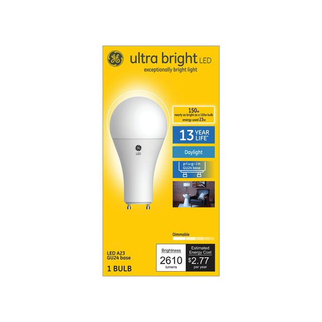 GE Ultra Bright LED 150 Watt Replacement, Daylight, A23 General Purpose Bulb (1 Pack)