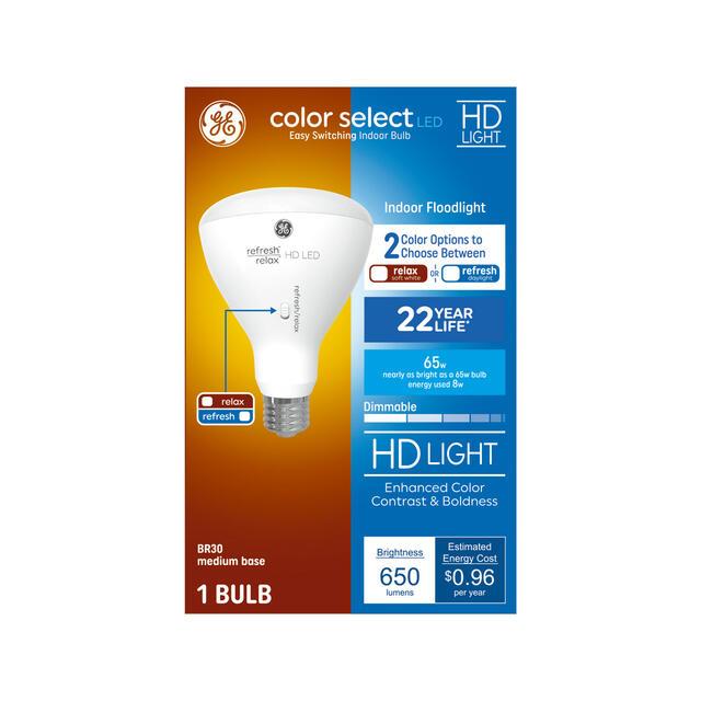 GE Color Select LED 65 Watt Replacement, BR30 Indoor Floodlight Bulb (1 Pack)