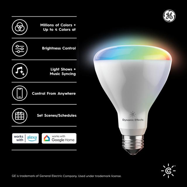 GE Cync Dynamic Effects BR30 Smart LED Light Bulb, Color 