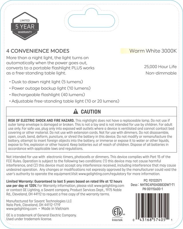 GE LED Power Outage Plus Night Light, Battery Backup, Dusk to Dawn (1-Pack)