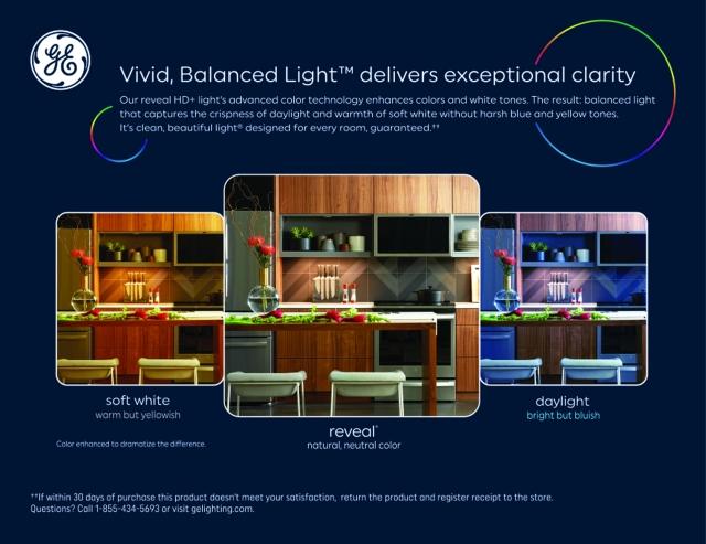 GE Reveal HD+ LED 40 Watt Replacement, Reveal, G25 Vanity - Globe Bulbs (2 Pack)