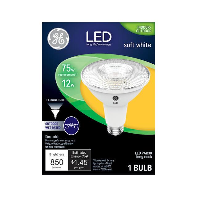 GE LED Light Bulb, 75 Watt Replacement, Soft White, PAR30L Outdoor Floodlight Bulb (1 Pack)