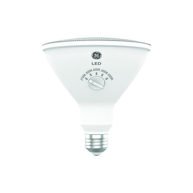 GE Outdoor Style Security PAR38 LED Floodlight, 90W Replacement Light Bulb, 5 White Tone Selection (2 Pack)