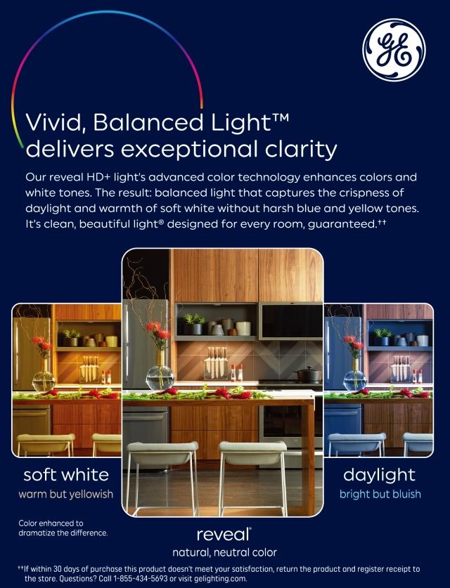 GE Reveal HD+ LED 60 Watt Replacement, Reveal, G25 Vanity - Globe Bulbs (2 Pack)
