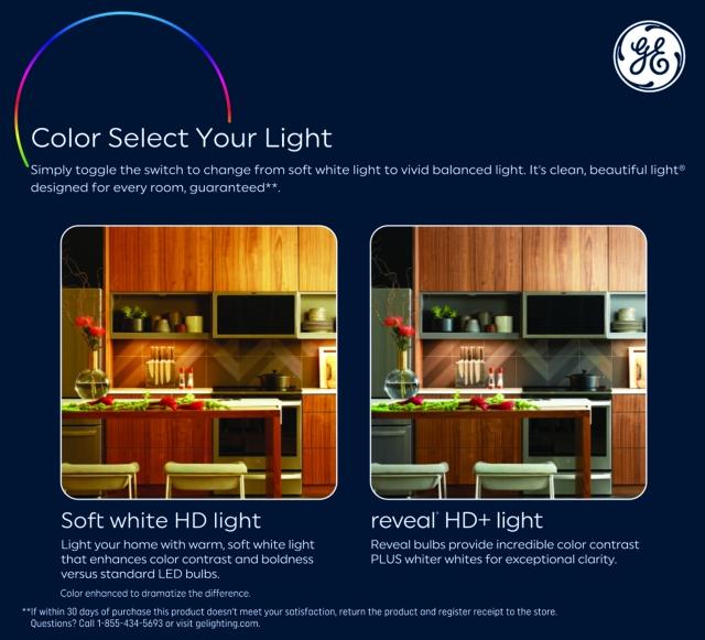 GE Reveal HD+ LED 65 Watt Replacement, Reveal + Soft White, BR30 Indoor Floodlight Bulbs (2 Pack)