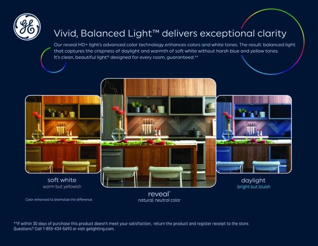 GE Reveal HD+ LED 40 Watt Replacement, Reveal, G25 Vanity - Globe Bulbs (2 Pack)