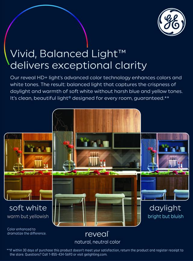GE Reveal HD+ LED 60 Watt Replacement, Reveal, A19 General Purpose Bulbs (4 Pack)