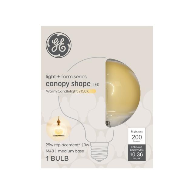 GE Light + Form Canopy Shape Warm Candlelight 25W M40 Bulbs (1 pack)