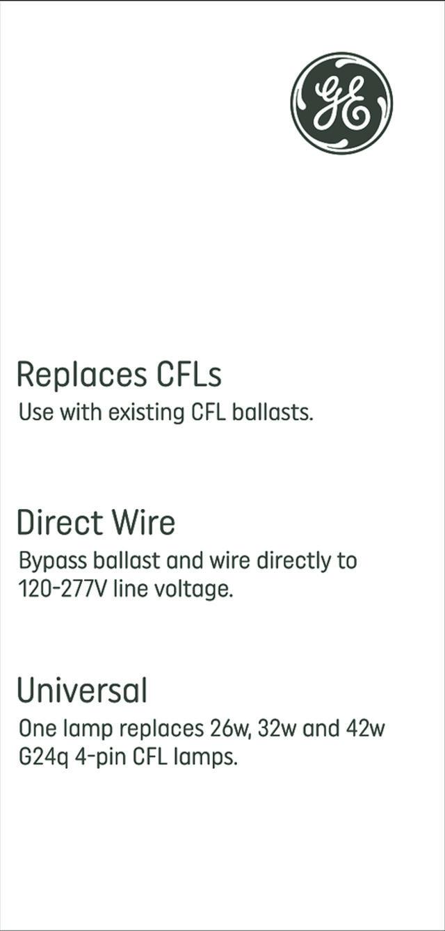 GE Plug-In LED T25 Light Bulb, 26W/32W/42W Replacement, 4-Pin G24q Base, Color Select (1 Pack)
