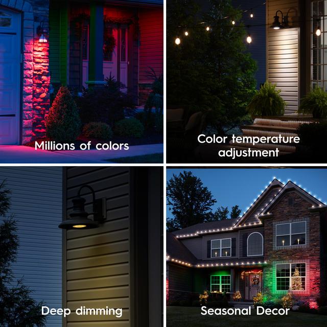 GE Cync PAR38 Smart LED Light Bulb, Color Changing Outdoor Floodlight, Works with Alexa and Google Home