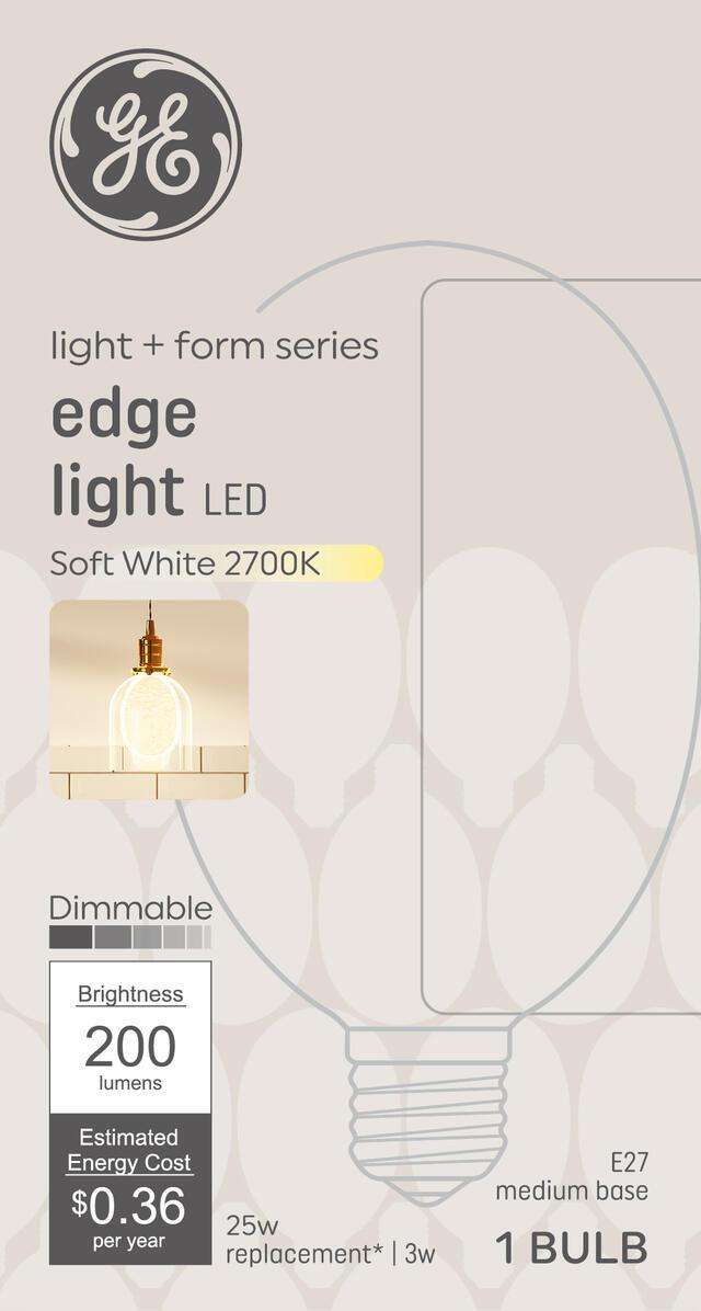 GE Light + Form Edge Light Soft White 25W E27 (1 bulb)