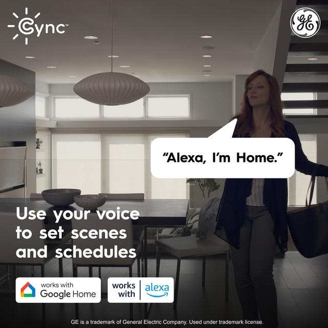 GE Cync reveal HD+ Full Color Smart LED Recessed Downlight, 6-Inch, Works with Amazon Alexa and Google Assistant, Bluetooth and Wi-Fi Enabled (1-Pack)