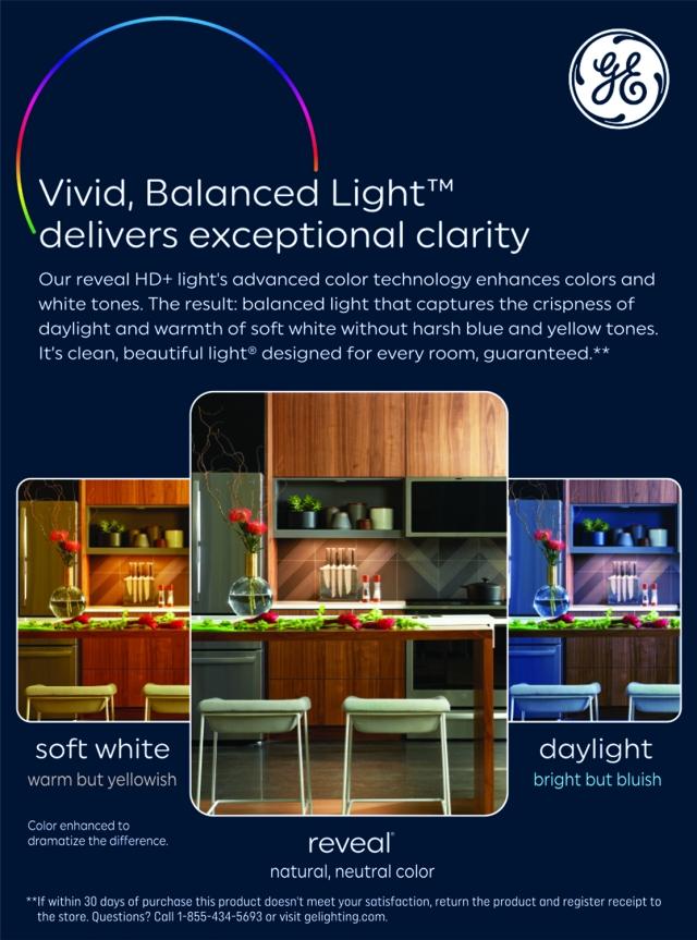 GE Reveal HD+ LED 40 Watt Replacement, Reveal, A19 General Purpose Bulbs 4 Pack
