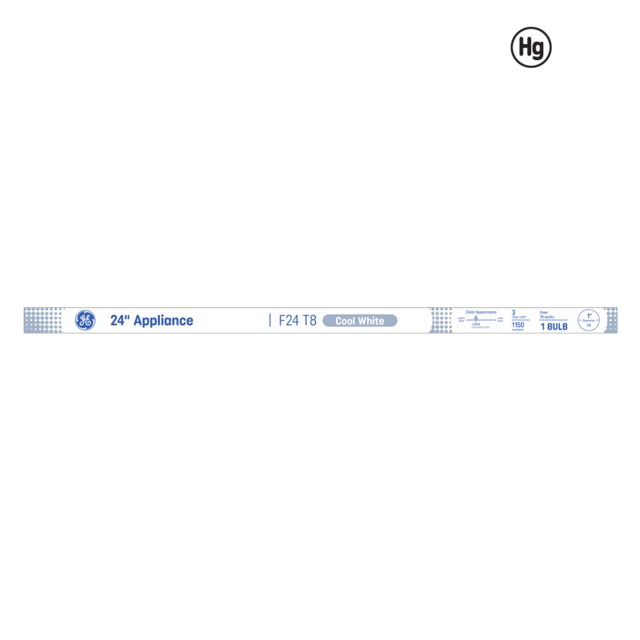 GE Cool White 18 Watt 23.62 Inch T8 G13 Base Fluorescent Tube 1 Pack
