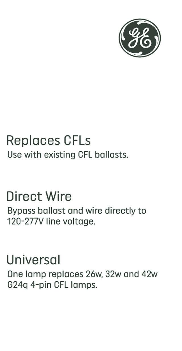 GE Plug-In LED T13 Light Bulb, 26W/32W/42W Replacement, 4-Pin G24q Base, Color Select (1 Pack)