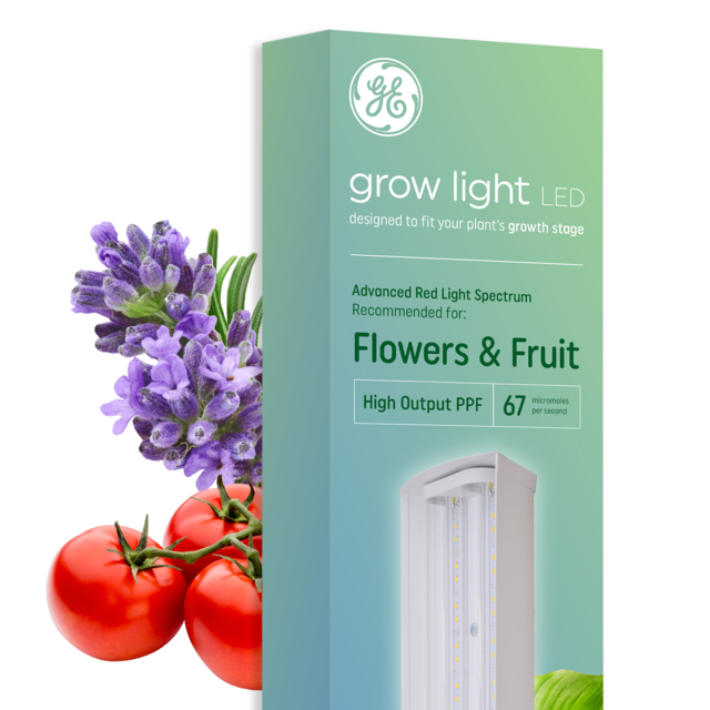 GE Grow Light for Plants, LED Plant Light Fixture for Flowers and Fruit, Integrated Light Fixture, 67 PPF, 24in