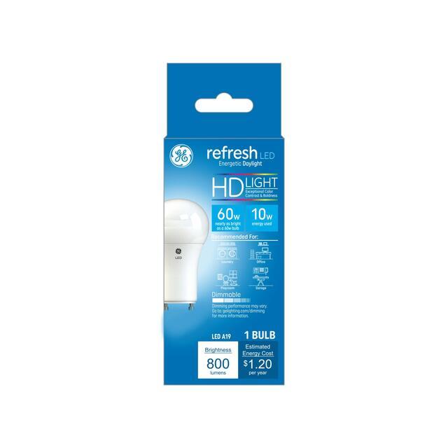 GE Refresh HD LED 60 Watt Replacement, Daylight, A19 General Purpose Bulbs (1 Pack)