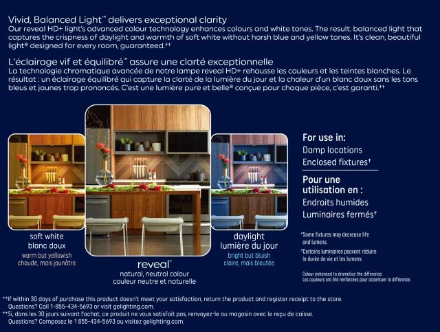 GE Reveal HD+ LED 75 Watt Replacement, Reveal, PAR30L Indoor Floodlight Bulbs (2 Pack)