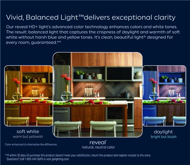 GE Reveal HD+ LED 40 Watt Replacement, Reveal, A19 General Purpose Bulbs (2 Pack)