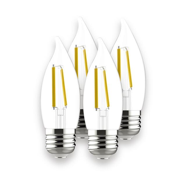 GE Classic LED 60 Watt Replacement, Soft White, CA11 Deco - Candle Bulbs (4 Pack)