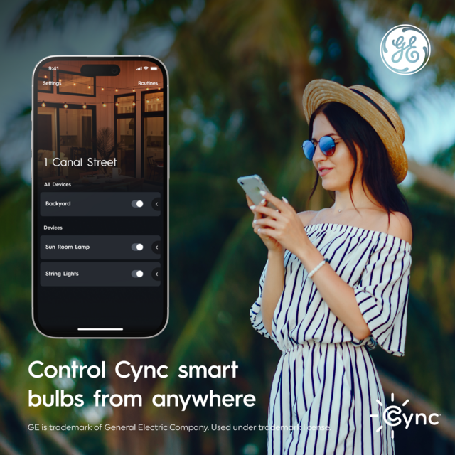 GE Cync ST19 Smart LED Light Bulb, Color Changing WiFi Light, Works With Alexa and Google Home, Edison Style Light Bulb