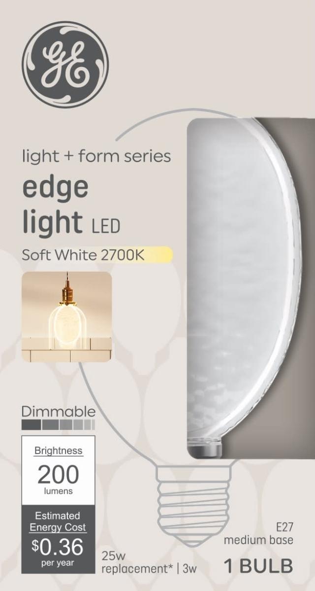 GE Light + Form Edge Light Soft White 25W E27 (1 bulb)