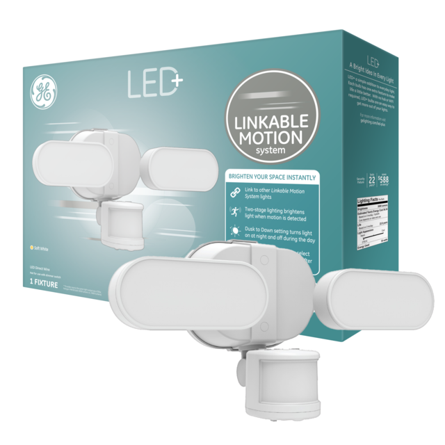 GE LED Linkable Motion Daylight 250W Replacement Integrated LED Outdoor Security Fixture 1 Pack