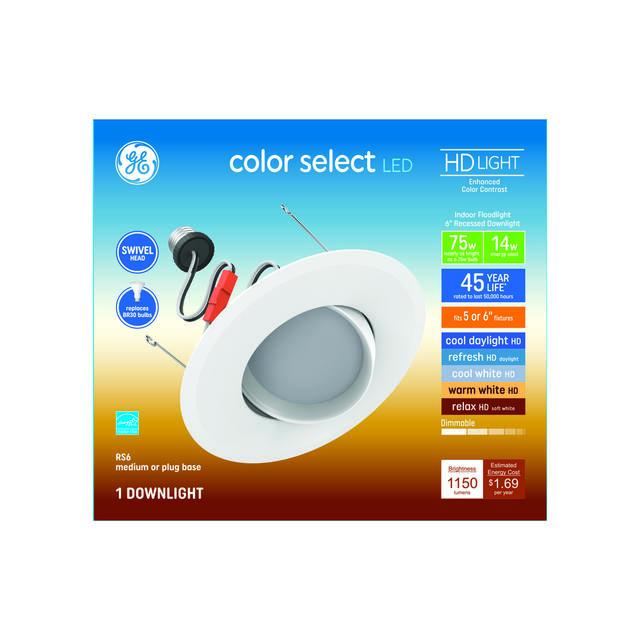 GE Color Select LED HD Light 75 Watt Replacement, RS48 (RS6