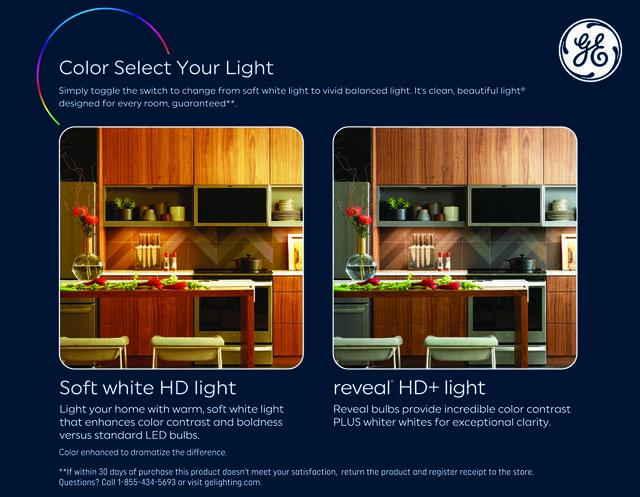 GE Reveal HD+ LED 60 Watt Replacement, Reveal + Soft White, G25 Vanity - Globe Bulbs (2 Pack)