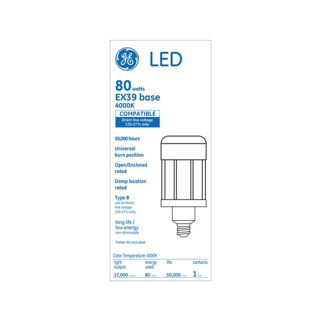 GE Classic LED 80 Watt, Cool White, ED23.5 HID Bulb (1 Pack)